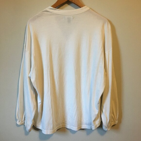 Chaps Flowy Embroidered Cotton Pintuck Peasant Sleeve Tunic Blouse - Picture 2 of 11